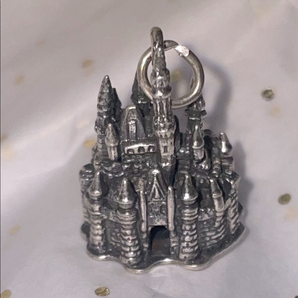 Disney Collectible Magic Kingdom Castle Charm Pendant Necklace Princess Silver